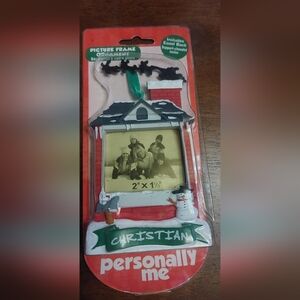 Christian Christmas Picture Frame with Snowman and House